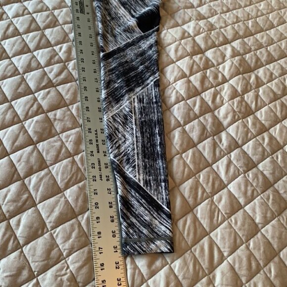 Lululemon Wunder Under Pant *Full-On Luon (Roll Down)Heat Wave White Black sz 2 - Picture 6 of 8